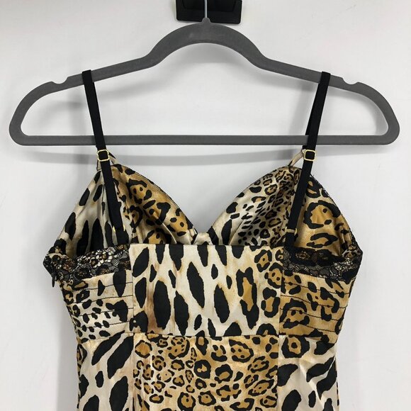 Guess Jeans Leopard  Print V-neck Cami Mini Slip Dress size 3 - Picture 8 of 16